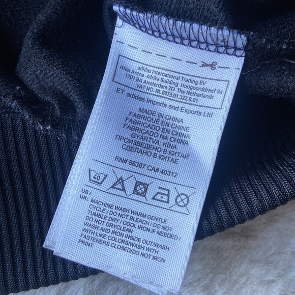 Adidas Original kids black white track jacket zip up lightweight three stripe XS - Picture 11 of 16